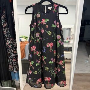 Calvin Klein Black Floral Sleeveless Girls Dress